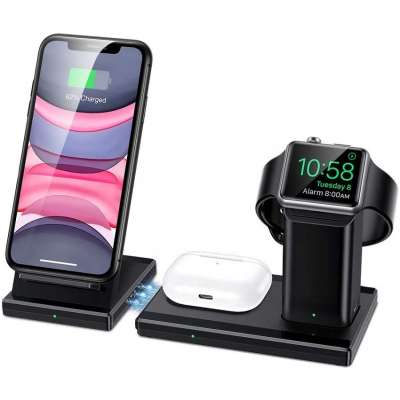 Hot Selling Wholesale Customized Portable Detachable And Magnetic 9V 3000mAh Fast Charger Qi Q900 3 In1Wireless Charging Station